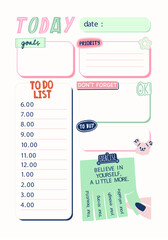 Cute Colorful Pastel Daily Planner