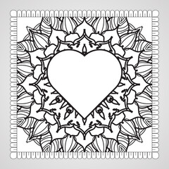 Hand drawn mandala. decoration in ethnic oriental  doodle ornament.