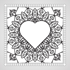 Hand drawn mandala. decoration in ethnic oriental  doodle ornament.