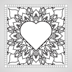 Hand drawn mandala. decoration in ethnic oriental  doodle ornament.