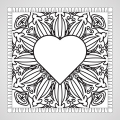 Hand drawn mandala. decoration in ethnic oriental  doodle ornament.