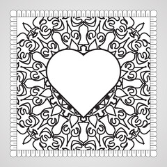 Hand drawn mandala. decoration in ethnic oriental  doodle ornament.