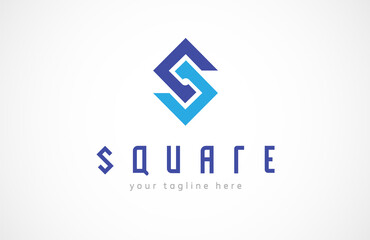 Initial S Logo. simple and modern letter s formed from two squares. Usable for Brand and business Logos. Flat Design Logo Template. vector illustration