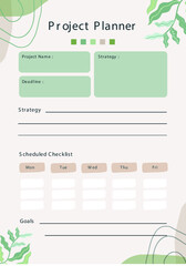 Earth Tones Abstract Floral Project Planner
