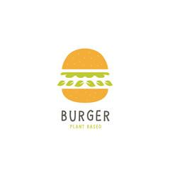Plant based burger logo icon simple
