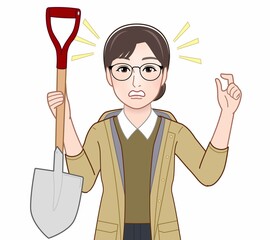 マウンテンパーカーを着た若い女性