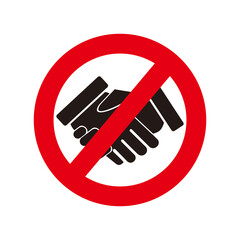 handshake forbidden icon vector illustration