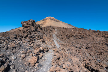 View of Mount Teide and it's summit - Santa Cruz de Tenerife, Canary Islands, Spain