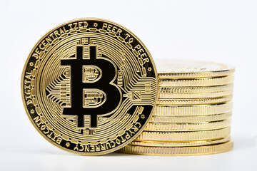 Bitcoin Cryptocurrency , gold coin future coin
