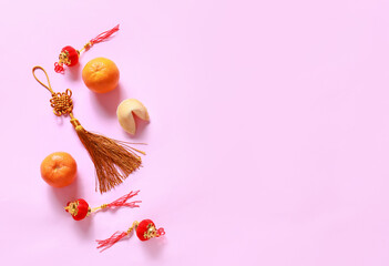 Chinese symbols on color background