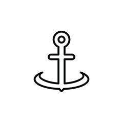 Anchor, Port Line Icon, Vector, Illustration, Logo Template. Suitable For Many Purposes.