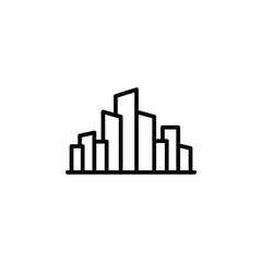 City, Town, Urban Line Icon, Vector, Illustration, Logo Template. Suitable For Many Purposes.