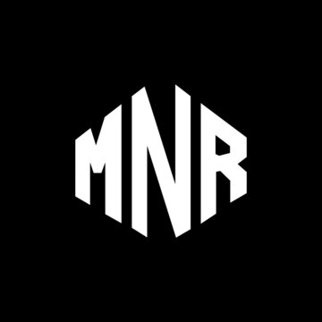 MNR letter logo design with polygon shape. MNR polygon and cube shape logo design. MNR hexagon vector logo template white and black colors. MNR monogram, business and real estate logo.