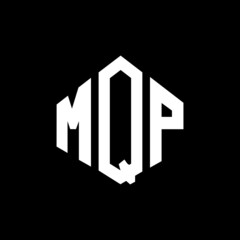 MQP letter logo design with polygon shape. MQP polygon and cube shape logo design. MQP hexagon vector logo template white and black colors. MQP monogram, business and real estate logo.