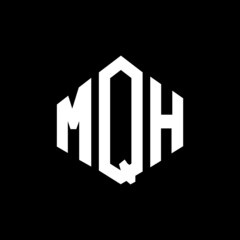 Fototapeta premium MQH letter logo design with polygon shape. MQH polygon and cube shape logo design. MQH hexagon vector logo template white and black colors. MQH monogram, business and real estate logo.
