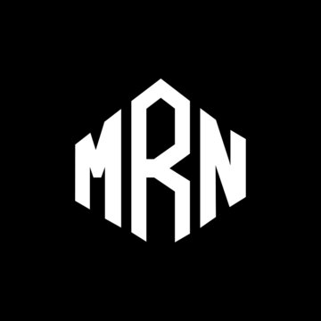 MRN letter logo design with polygon shape. MRN polygon and cube shape logo design. MRN hexagon vector logo template white and black colors. MRN monogram, business and real estate logo.