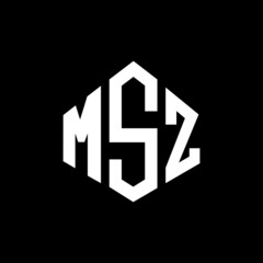 MSZ letter logo design with polygon shape. MSZ polygon and cube shape logo design. MSZ hexagon vector logo template white and black colors. MSZ monogram, business and real estate logo.