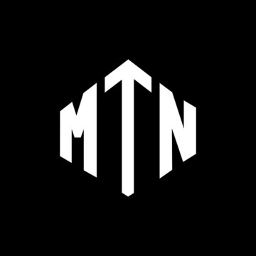 MTN letter logo design with polygon shape. MTN polygon and cube shape logo design. MTN hexagon vector logo template white and black colors. MTN monogram, business and real estate logo.