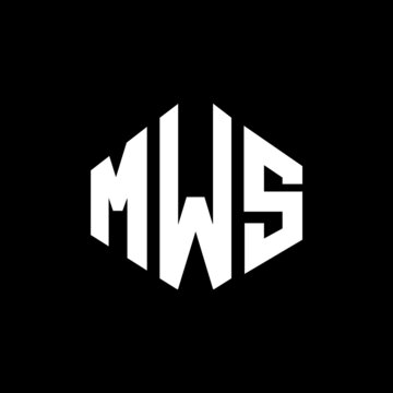 MWS letter logo design with polygon shape. MWS polygon and cube shape logo design. MWS hexagon vector logo template white and black colors. MWS monogram, business and real estate logo.