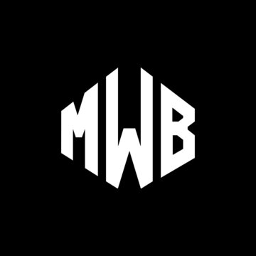 MWB letter logo design with polygon shape. MWB polygon and cube shape logo design. MWB hexagon vector logo template white and black colors. MWB monogram, business and real estate logo.