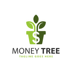 money tree education investment illustration logo