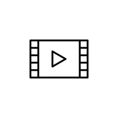 Video, Play, Film, Player, Movie Line Icon, Vector, Illustration, Logo Template. Suitable For Many Purposes.