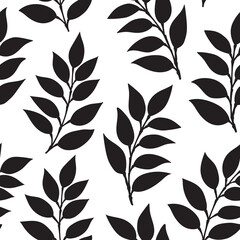leaf design - seamless vector repeat pattern, use it for wrappings, fabric, packaging and other print and design projects