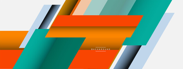 Vector background. Abstract overlapping color lines design with shadow effects. Illustration for wallpaper banner background or landing page