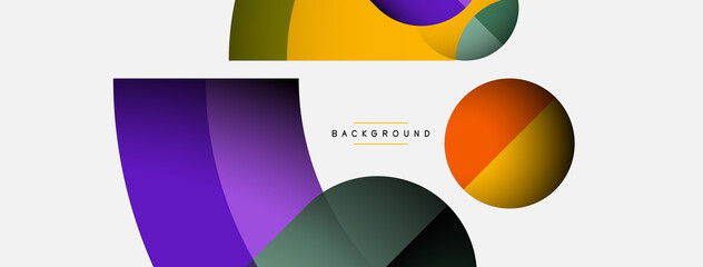 Geometric abstract background. Round shapes, circles, lines composition for wallpaper banner background or landing page