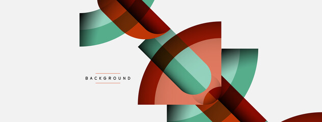 Geometric abstract background. Round shapes, circles, lines composition for wallpaper banner background or landing page