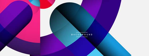 Obraz premium Geometric abstract background. Round shapes, circles, lines composition for wallpaper banner background or landing page