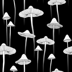 el mushroom design - seamless vector repeat pattern, use it for wrappings, fabric, packaging and other print and design projects © Joji