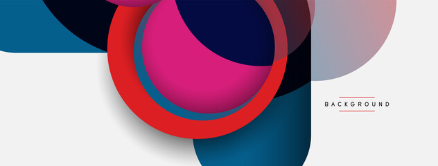 Circle and round shapes abstract background. Vector illustration for wallpaper banner background or landing page