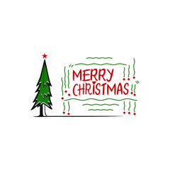 Fototapeta na wymiar merry christmas background vector logo