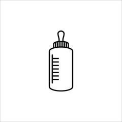 Black Baby bottle icon isolated on white background. Feeding bottle icon.
