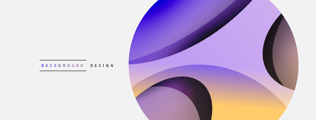 Creative geometric wallpaper. Minimal abstract background. Circle and wave composition vector illustration for wallpaper banner background or landing page