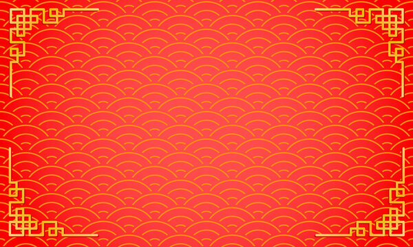 Happy Chinese year wave red background