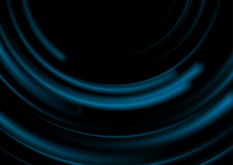 Blue minimal round smooth lines abstract futuristic tech background. Vector digital art design