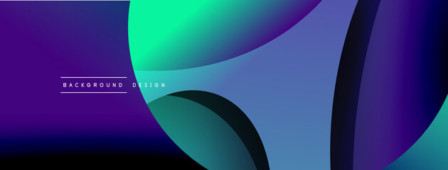 Creative geometric wallpaper. Minimal abstract background. Circle and wave composition vector illustration for wallpaper banner background or landing page