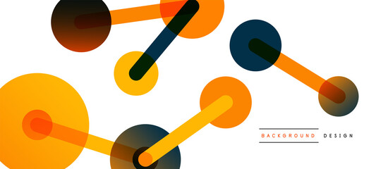 Line points connections geometric abstract background. Circles connected by lines. Trendy techno business template for wallpaper, banner, background or landing