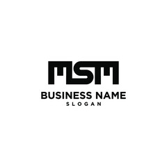 MSM Letter Simple Modern Logo Design