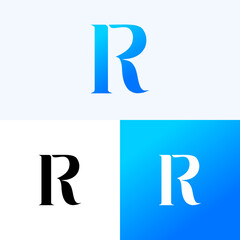 Letter R Logo Blue Gradient