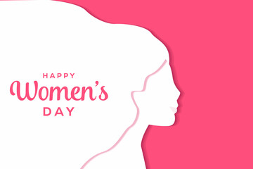 happy women's day flat style card. vector design. women silhouette
