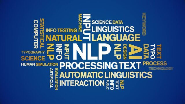 NLP animated tag word cloud;text design animation kinetic typography seamless loop.