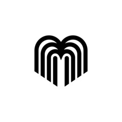 abstract letter m initial monogram logo icon vector template