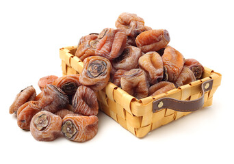 dried persimmon on white background 