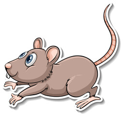 A rat animal cartoon sticker