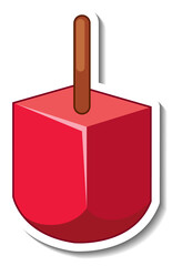 Red ice cream stick cartoon sticker