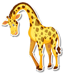 Giraffe animal cartoon sticker