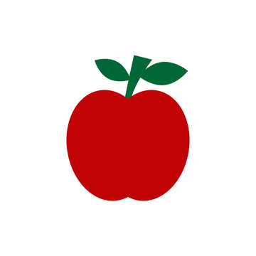 apple cartoon flat style isolated on white background